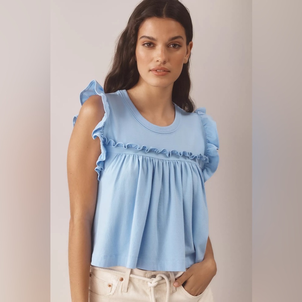 Maeve Sleeveless Ruffle Blouse